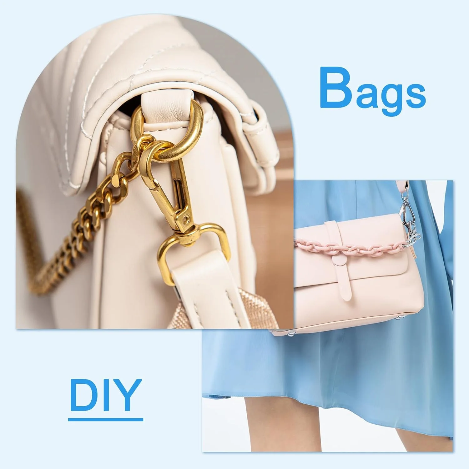 5 ganchos giratorios de Metal, cierres de garra de langosta para llaveros, monedero, bolsa de Hardware, ganchos para cordón