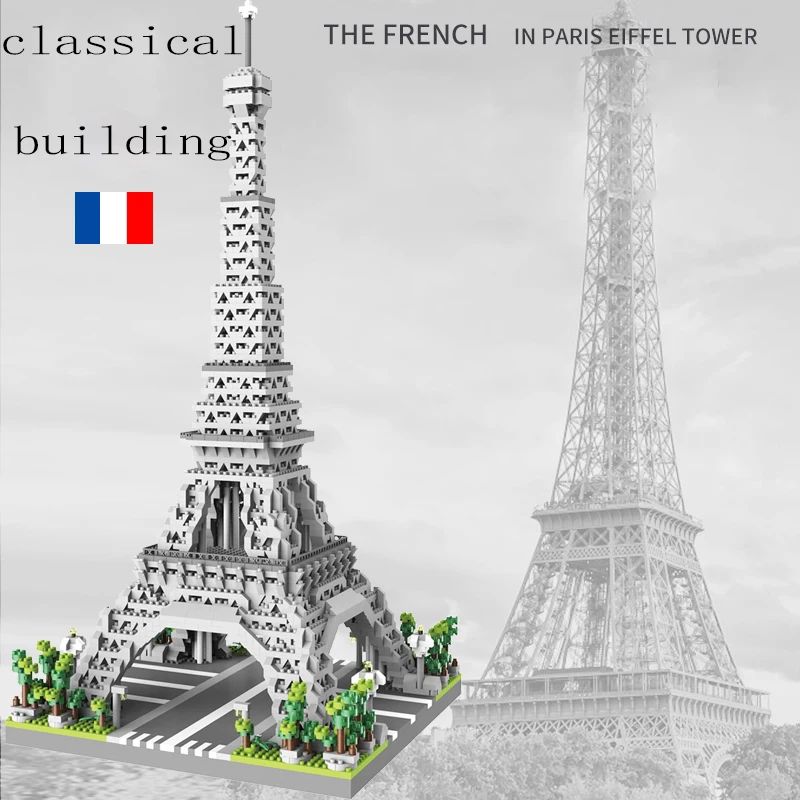 Moc Parijs Toren Straat View Bouwsteen Mini Diamant Kleine Deeltjesassemblage Bouwsteen Decoratie Speelgoed