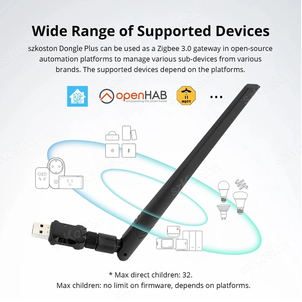 Zigbee 3,0 USB Dongle Plus E inalámbrico Zigbee Gateway interfaz USB captura para EFR32MG21 Zigbee2MQTT asistente de hogar HAB abierta