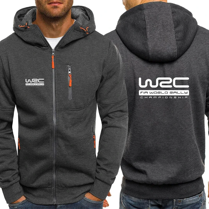 Nouveau printemps automne hommes championnat du monde des rallyes WRC Logo impression mode à capuche Streetwear décontracté fermeture éclair haute qualité sweats à capuche