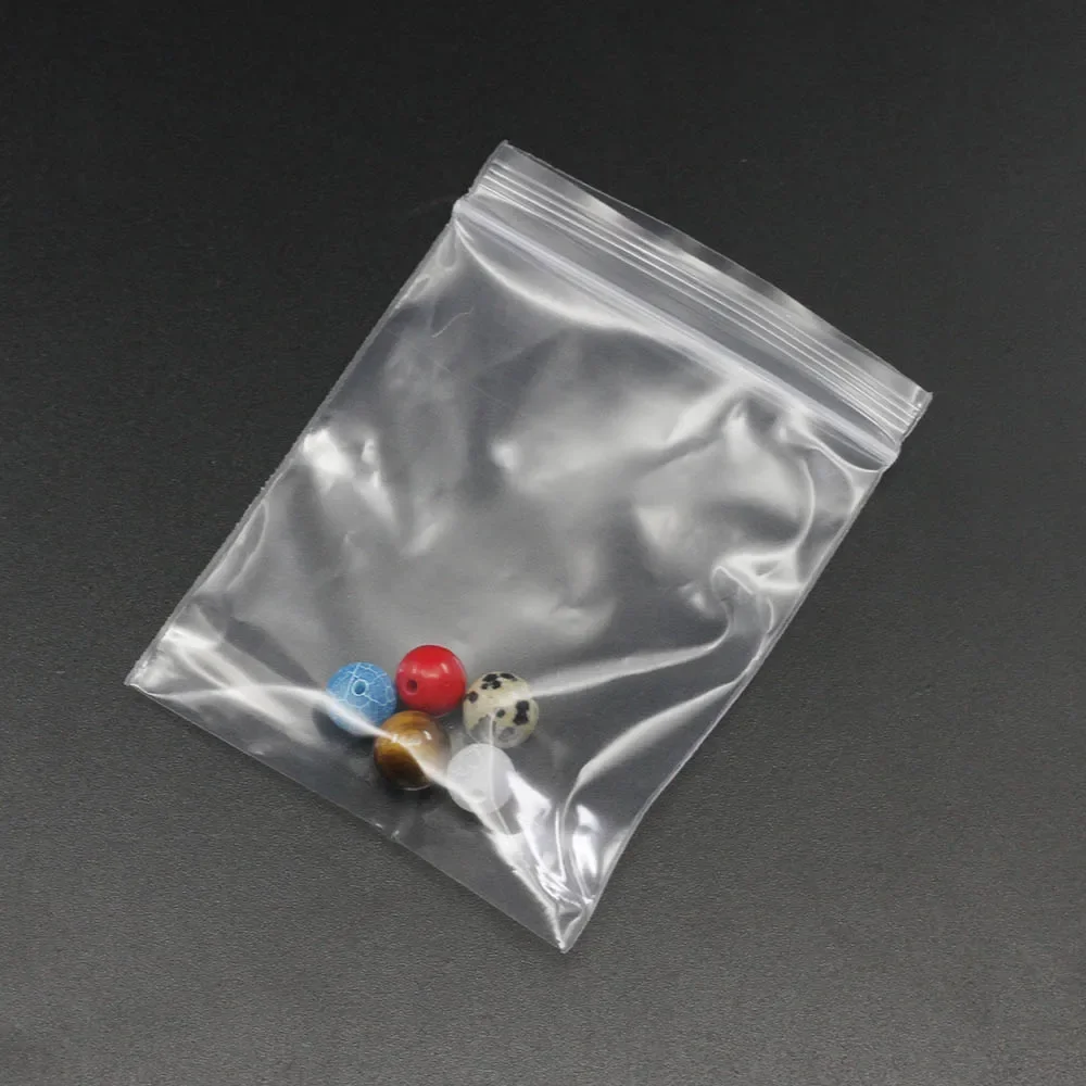 30-100 pz/borsa 4*6/5*7/6*8/7*10/8*12 cm Chiusura Con Zip Richiudibile In Plastica Poli Sacchetti Trasparenti Bulk Gioielli Mestiere Accessorio imballaggio