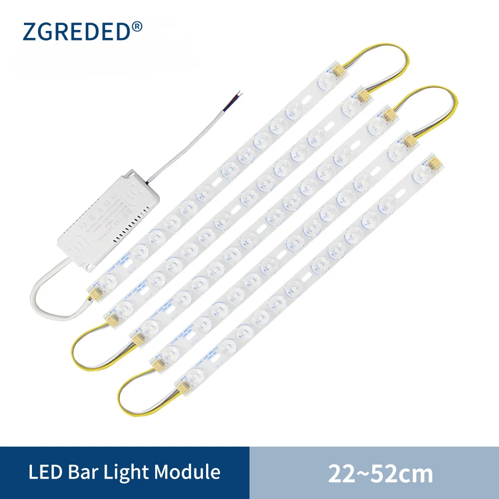 Módulo de luz de techo Led, repuesto de 220v, módulo de barra de luz Led, tablero de luz 22 31 41 52cm, fuente de luz para sala de estar y oficina