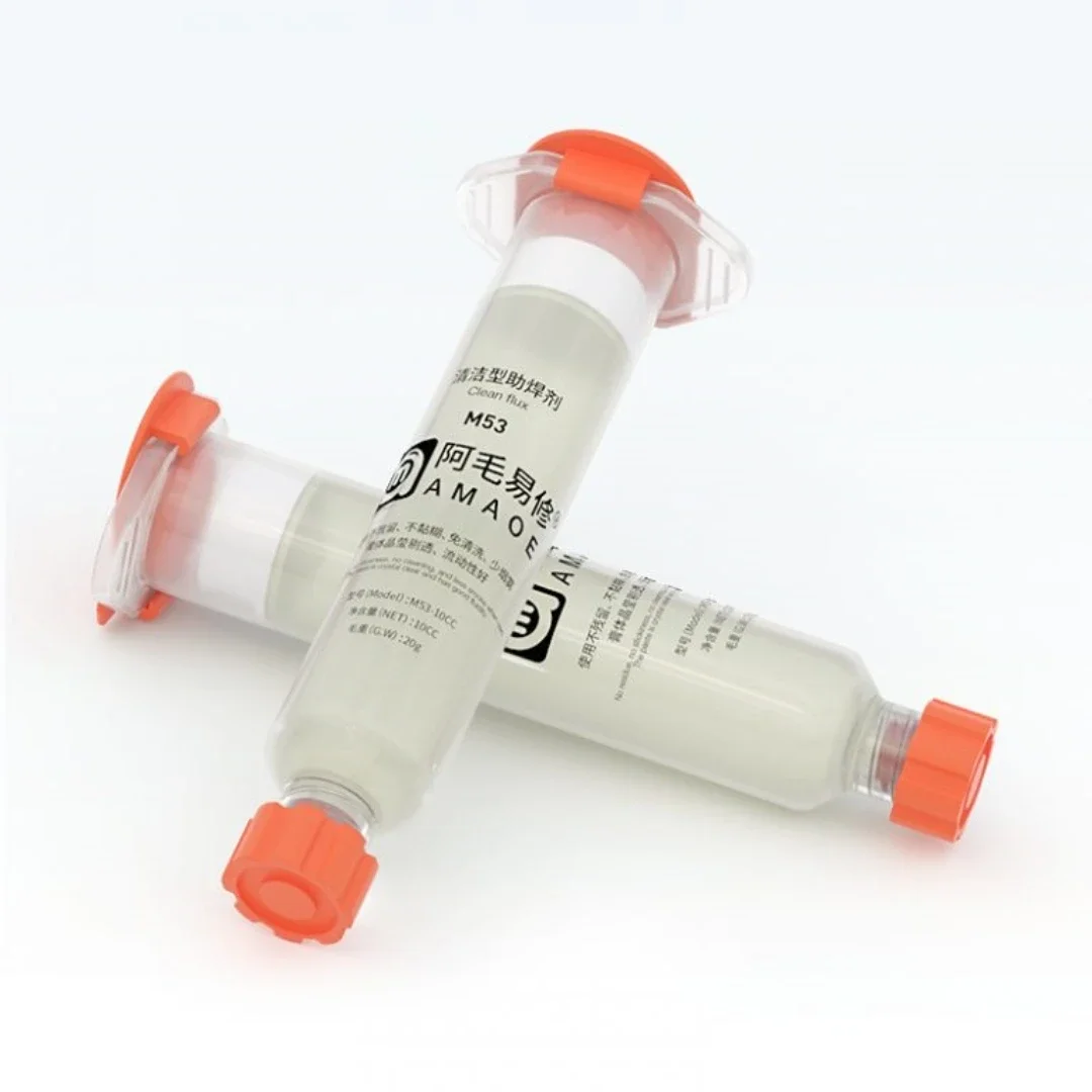 AMAOE M53 10CC No Clean Smooth Flow Tracky welding Flux for Electronics PCB IC Mobile Phone Laptops CPU LED BGA Repairing Tool