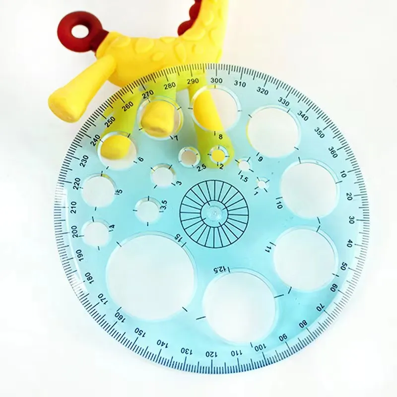 1 Pcs Plastic Template Ruler Students Rectangle Shape Great Circle Template Ruler  School Stationery Supply