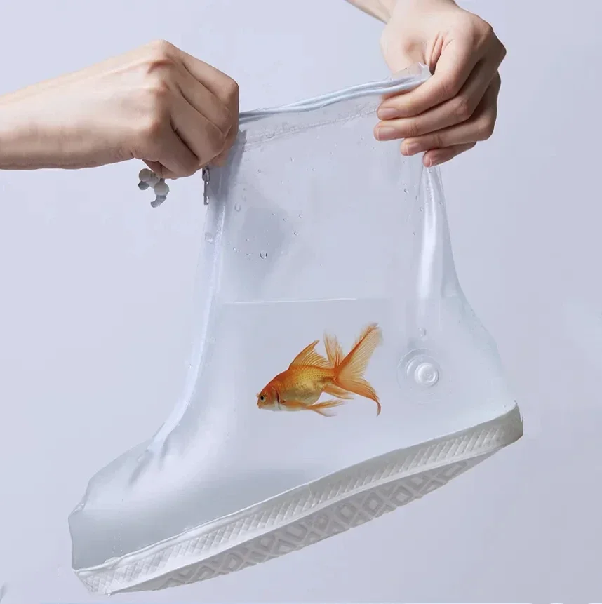 1 par à prova dwaterproof água sapato espessamento cobre chuva bota de neve das mulheres dos homens pvc ao ar livre chuvoso reutilizável qualidade antiderrapante sapato capa