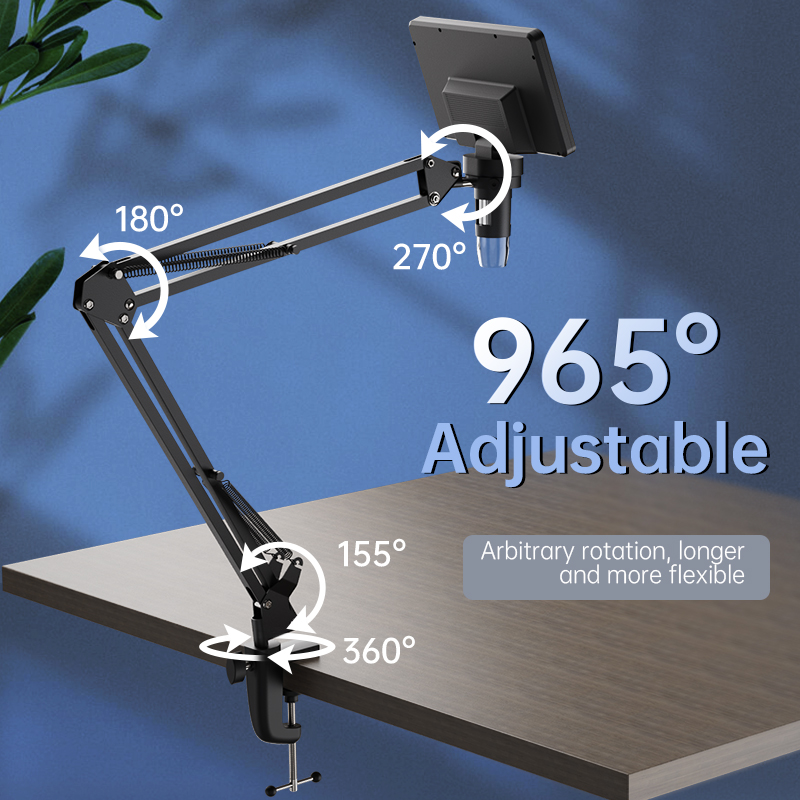 RIEVBCAU Flexible Microscope Arm Stand,Adjustable Metal Bracket Coin Microscope Mount Compatible with DM4 DM7 DM9 MS1 MS3