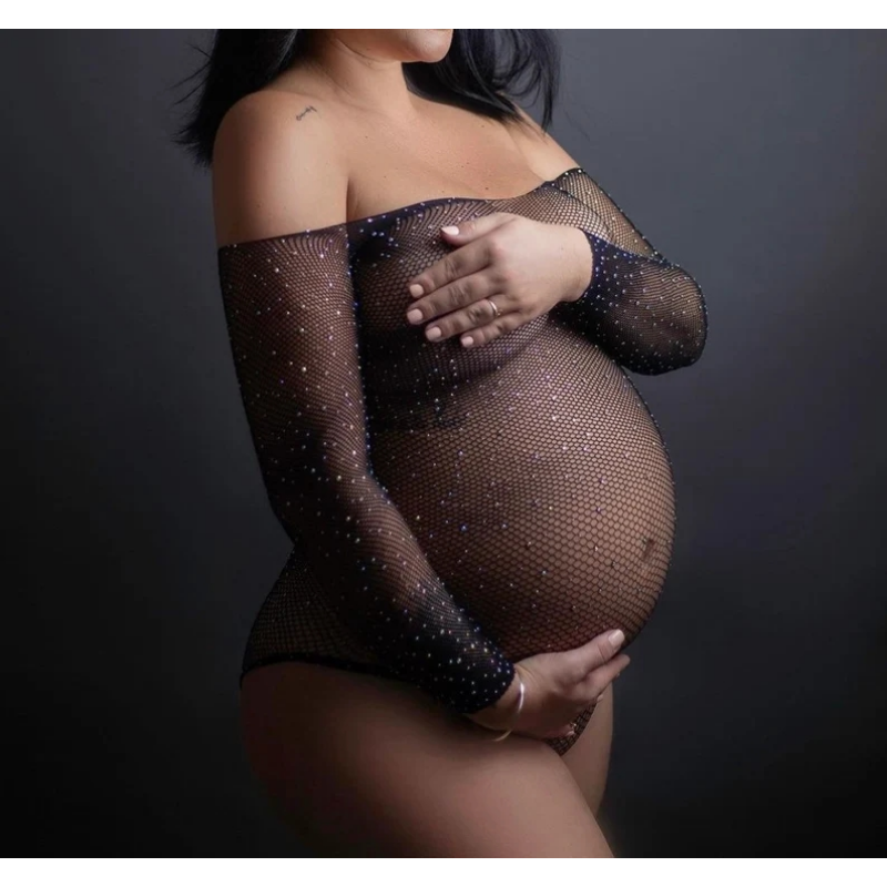 바디 슈트 라인 석 출산 여성 Photoshoot 섹시한 bodystocking 란제리