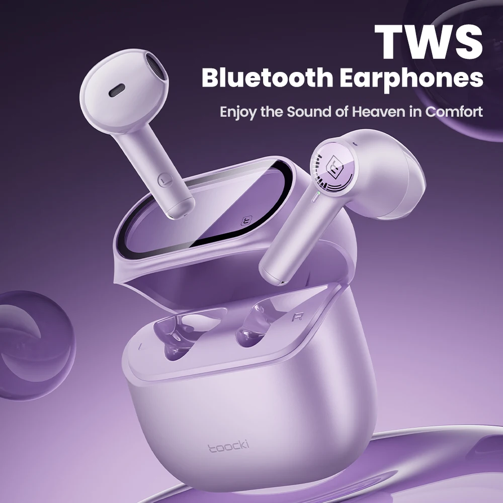 Toocki enc bluetooth 5.3 fones de ouvido tws alta fidelidade som estéreo com microfone sem fio à prova dwireless água fone de ouvido para o telefone móvel