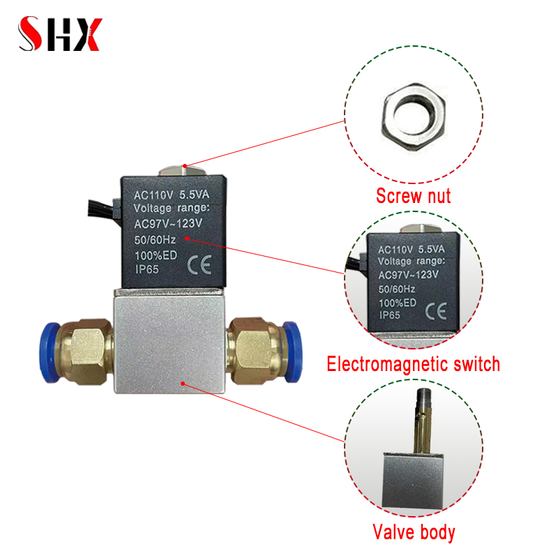 DC 12V 24V 110V 220V voltaje 2 vías para válvula de compresor de aceite de agua de aire 1/4 "válvulas solenoides de aluminio neumáticas normalmente cerradas