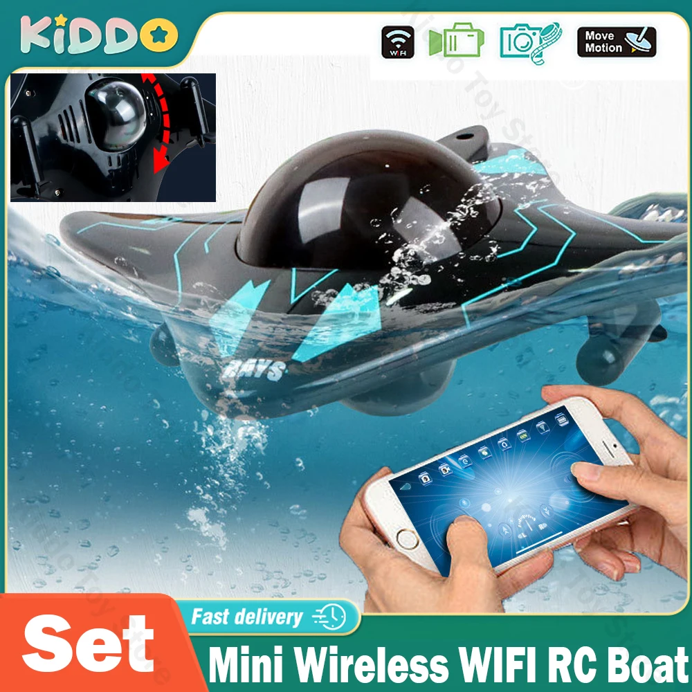 Mini bateau WIFI RC, plongée sous-marine à Six voies, Transmission en temps réel, caméra sous-marine, hors-bord, jouets Photo et vidéo, cadeaux de noël