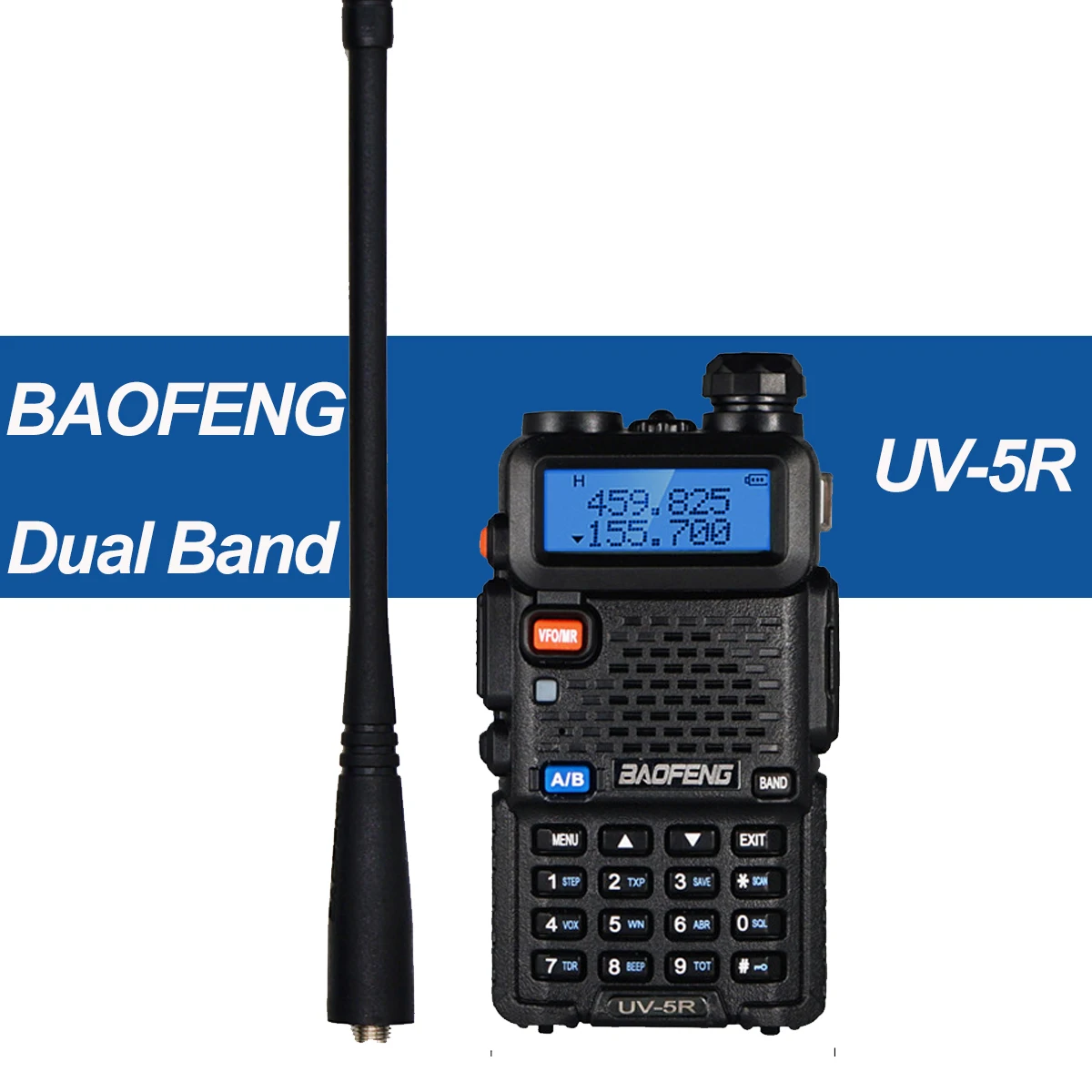Baofeng uv 5r walkie talkie 1 Uds radio comunicador doble banda de largo alcance dos vías portátil FM estaciones de radio aficionados transceptor