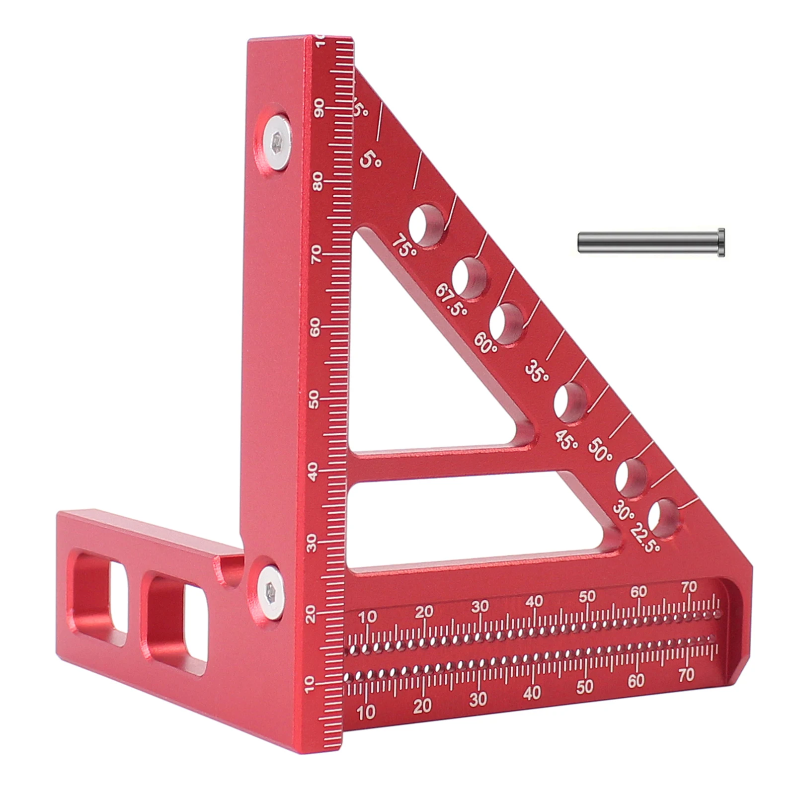 Metric/Inch Square Protractor Aluminum Miter Triangle Ruler 3D Multi Angle 45/90 Degree Layout Measuring Ruler Carpenter Square