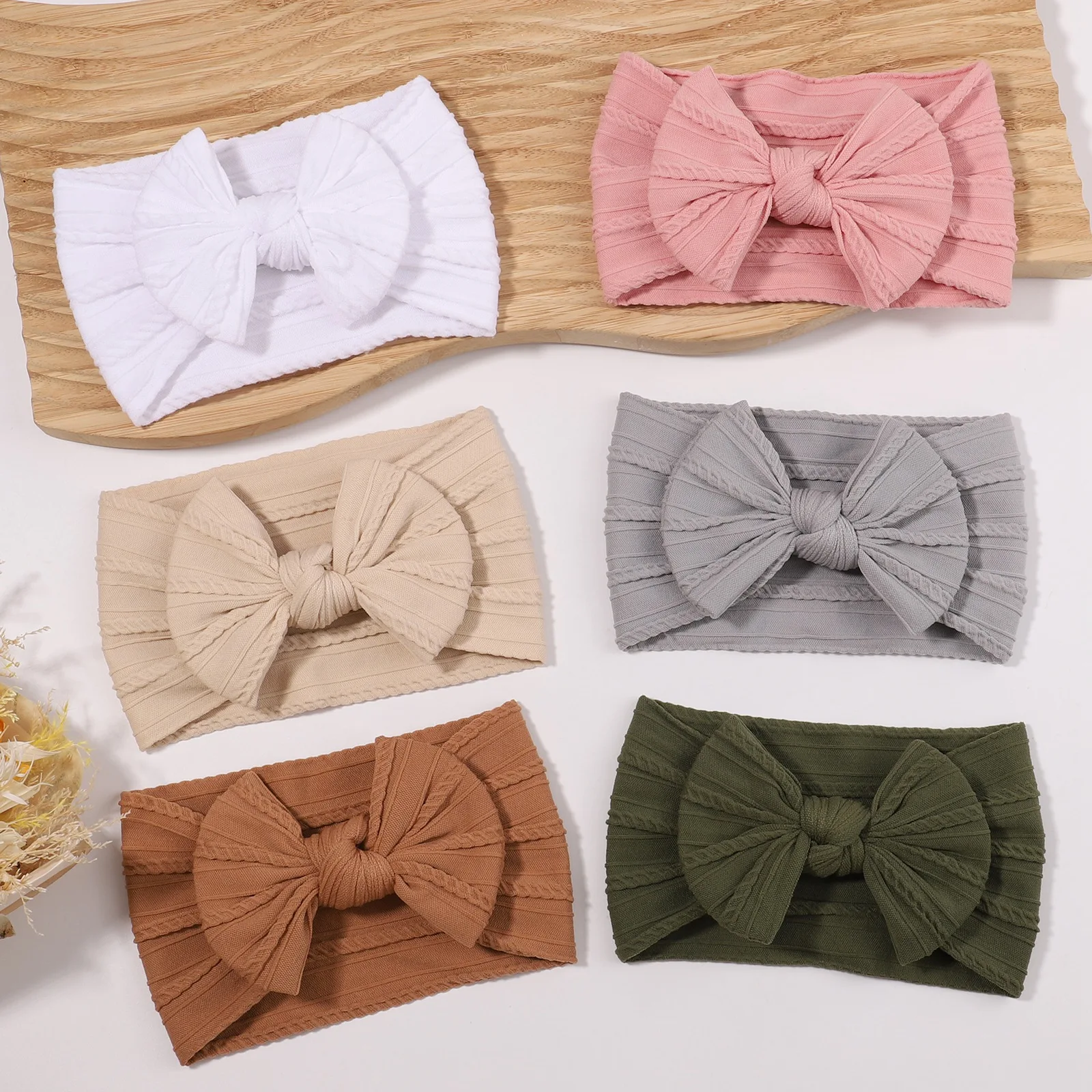 1pc listra bowknot bebê bandana cor sólida macio elástico crianças headwrap bebê meninas acessórios para o cabelo