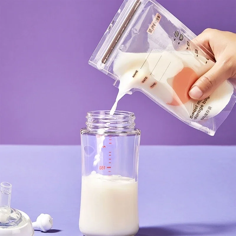 BPA 프리 아기 안전한 수유 가방, 100-250ML 우유 냉동고 가방, 엄마 우유, 아기 음식, 모유 가방, 30 개