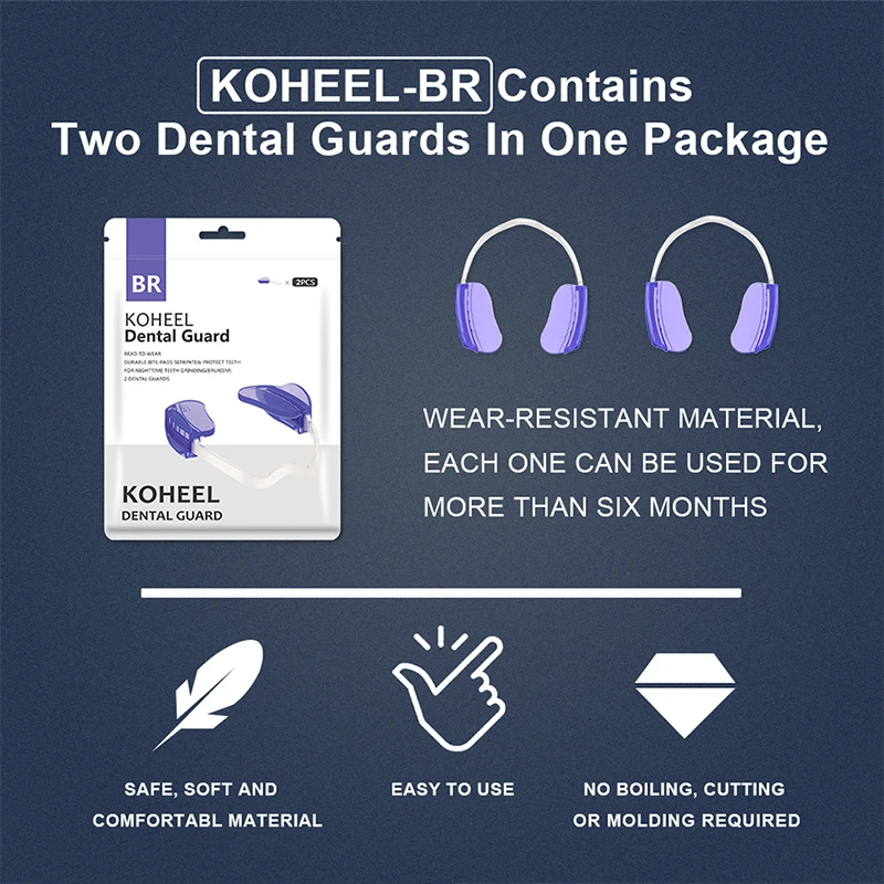 Protector bucal para rechinar los dientes, 2 piezas, protector dental ajustable, bruxismo molar, ayuda para dormir