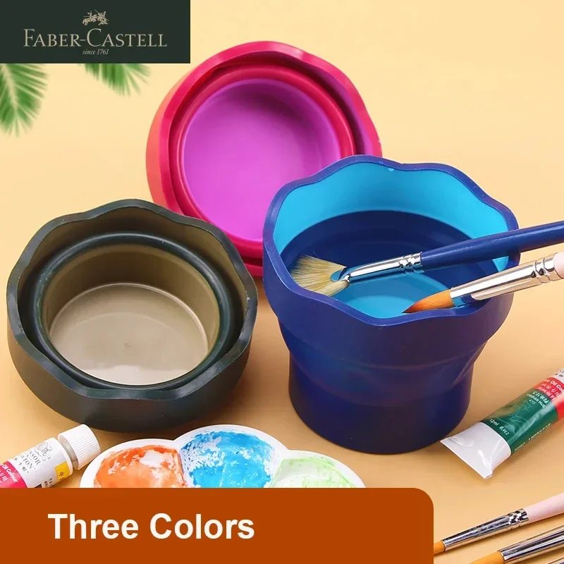 Faber Castell Secchio per il lavaggio Portatile Scalabile Telescopico Pittura ad acquerello Arte Lavaggio Penna Tazza Pennello pieghevole Rondella Pittura Arte