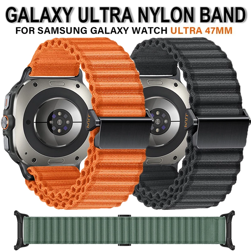 Sports Trail Band For Samsung Galaxy Watch Ultra 2025 47mm Nylon Loop Strap Correa For Samsung Galaxy Ultra LTE No Gaps Bracelet