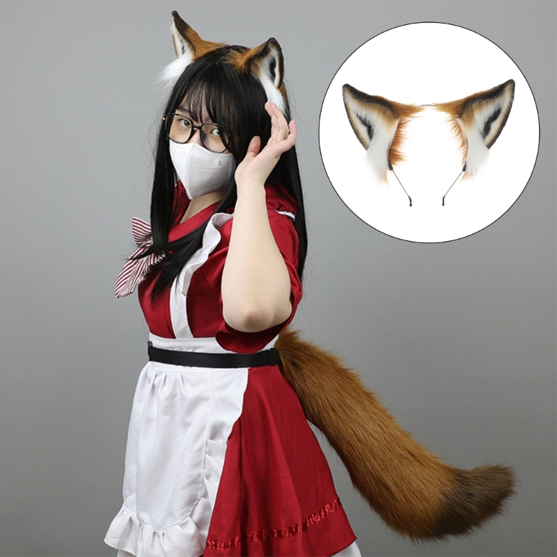 Sang Trọng Tai Anime Cosplays Phụ Kiện Tóc Lông Tai Quyến Rũ Cáo Dây Đeo Đầu