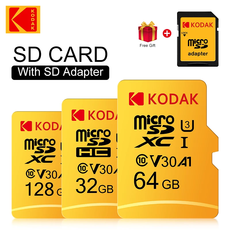 オリジナルコダックマイクロ SD カード 128 ギガバイトクラス 10 メモリカード 64 ギガバイトフラッシュカード 256 ギガバイト 32 ギガバイト V30 U3 カルタオデメモリアドライブレコーダー