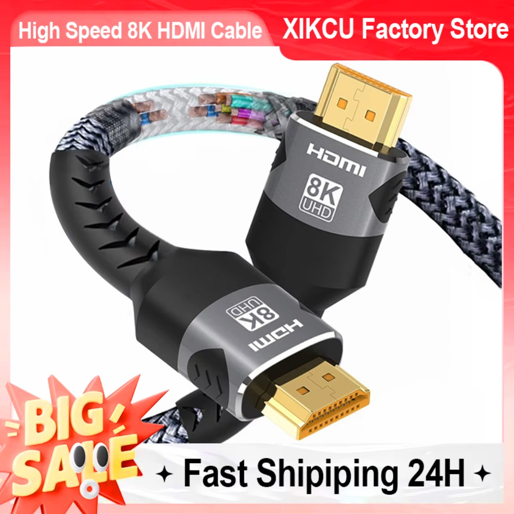 Cable Compatible con HDMI 8K, 4K @ 120Hz, 8K @ 60Hz, Cable HDMI 2,1, adaptador de 48Gbps para RTX 3080 eARC HDR, Cable de vídeo, PC, portátil, TV box PS5