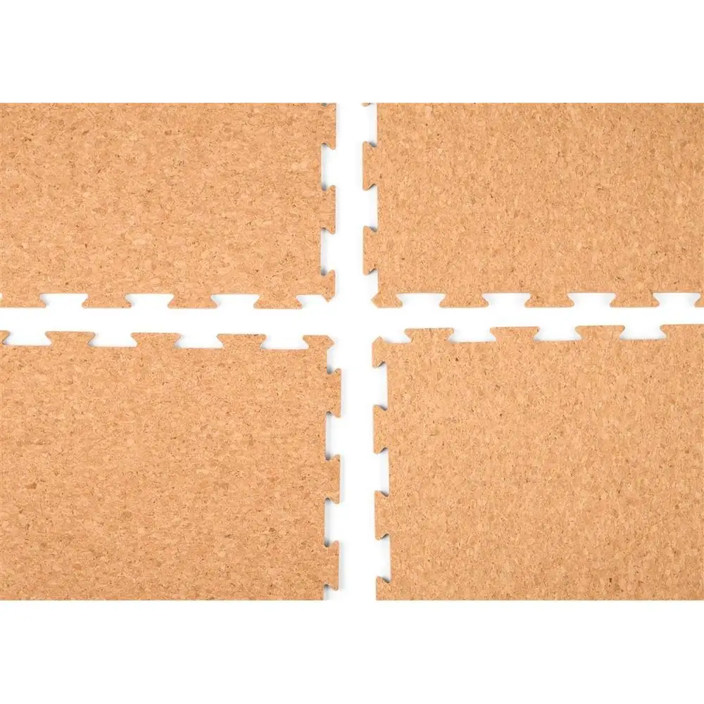 Interlocking Cork Tile Flooring Indoor Puzzle Design Slip Resistant Non-Toxic Eco-Friendly Easy Installation
