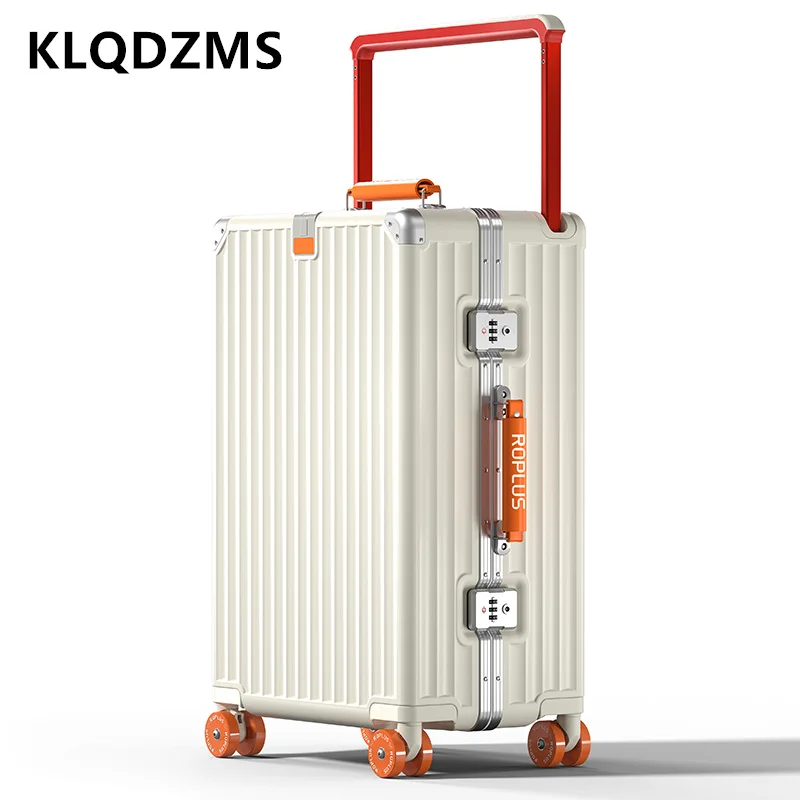 KLQDZMS Travel Luggage 28 Inches Large Capacity Aluminum Frame Trolley Case 20 "ABS + PC Boarding Box 24" Cabin Suitcase