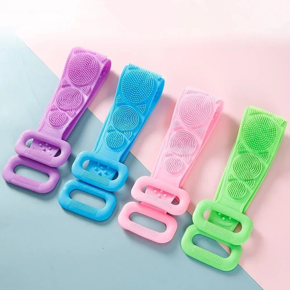 1pc Silikon Körper Wäscher Peeling Massage Pinsel Bad Handtuch Dusche Zurück Reinigung Werkzeug Lange Reiben Zurück Körper Sauber Pinsel
