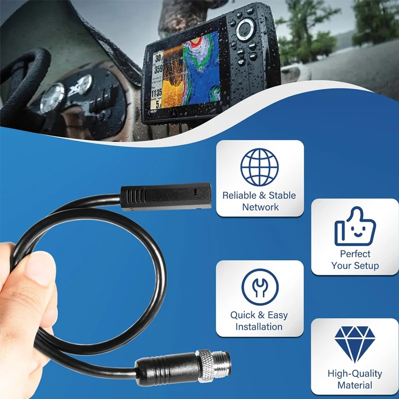 61377-12 als ec qde 12 Ethernet-Adapter kabel, schwarz ersetzen für Humminbird kompatibel mit Helix 7 g2n & g3n Modellen, alle Helix