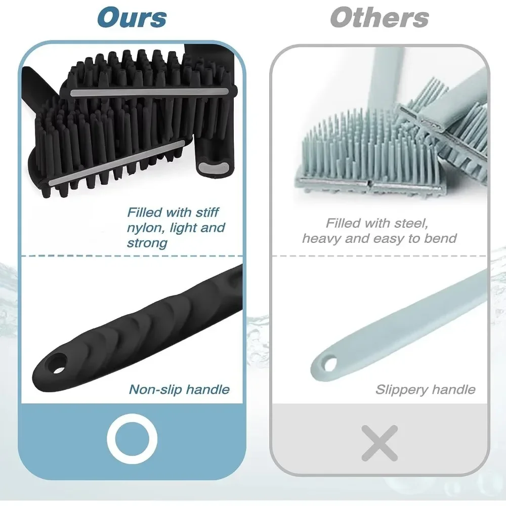 1 PC Bath Soft Back Scrubber แปรงอาบน้ําฟองน้ําขัดแปรง Handle Exfoliating Scrub Skin Massager Bath อุปกรณ์