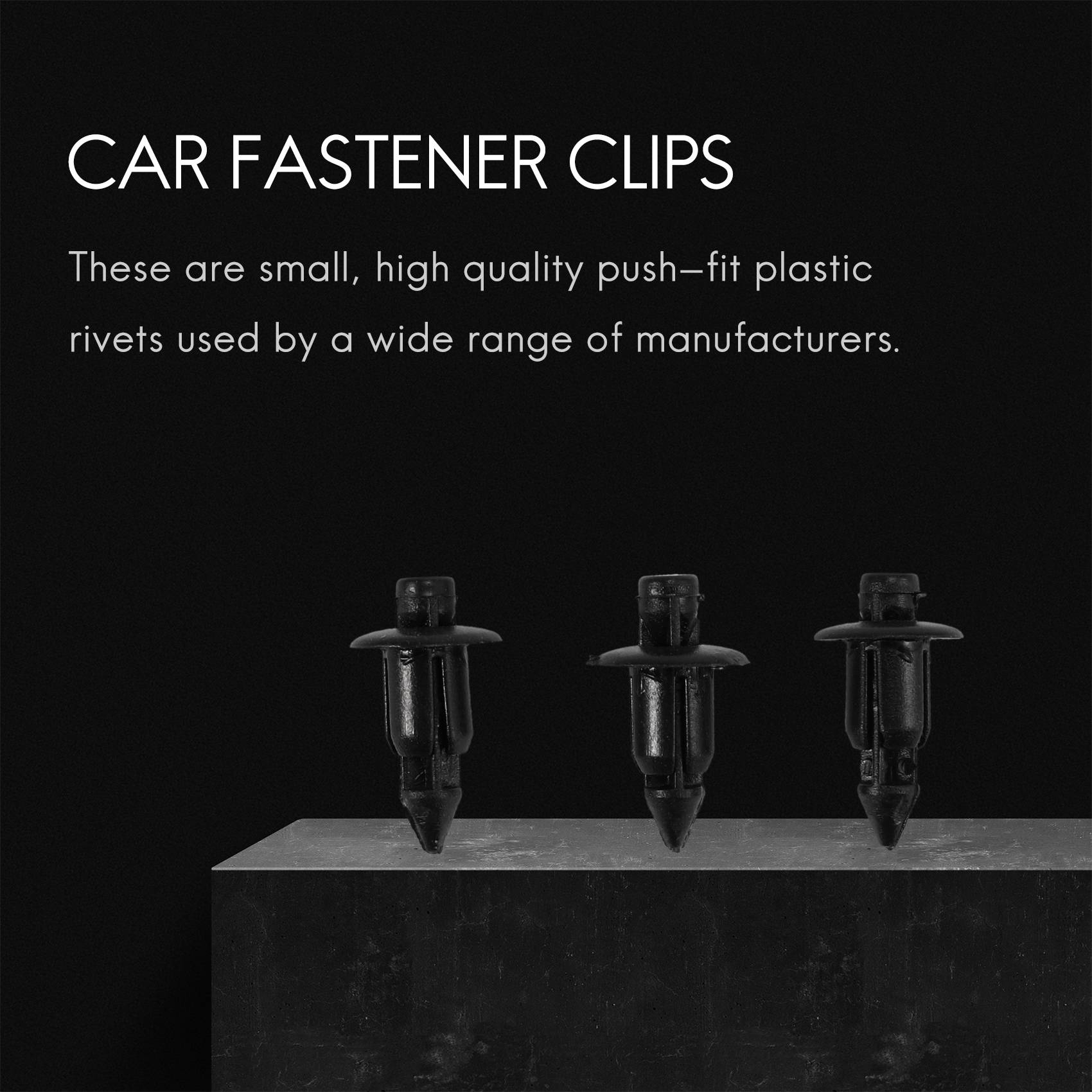 プラスチック製自転車フェアリング,トリムパネル,ブラッククリップ,6mm,ホンダ,ヤマハ,50個