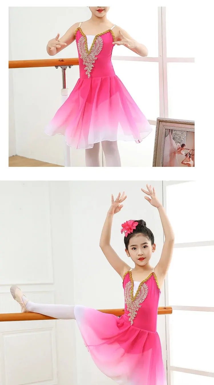 Children's Performance Clothes Ballet Skirt Practicing Clothes Fluffy Skirt Girls' Performance Clothes Sky Blue Princess Skirt