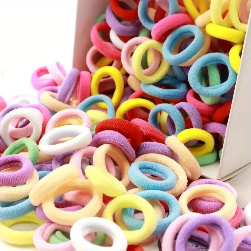 Fasce elastiche per capelli colorate vibranti da 200 pezzi per ragazze e donne - Piccoli supporti per coda di cavallo in gomma per acconciature eleganti e tutti i giorni