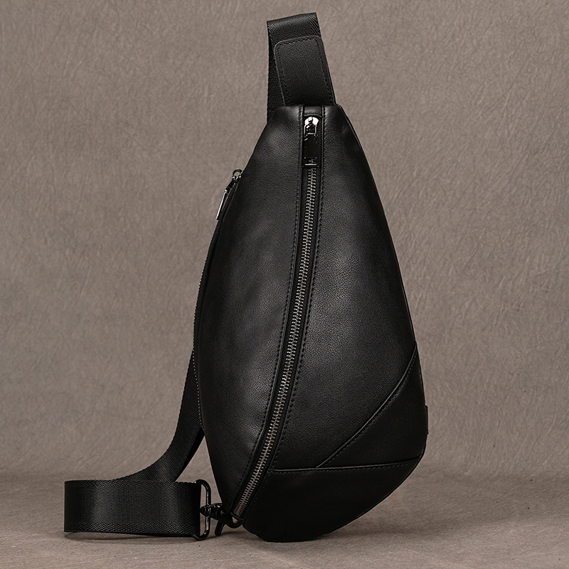 Luufan macio couro genuíno pacote de peito masculino mini ombro crossbody saco anti roubo pacote peito masculino ao ar livre verão estilingue saco