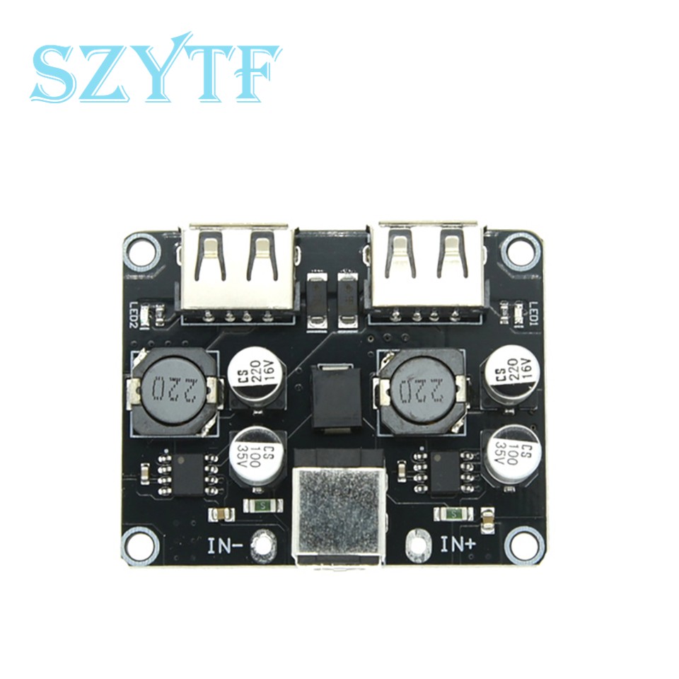 Conversor buck usb qc3.0 qc2.0 DC-DC, módulo step down de carregamento 6-32v 9v 12v 24v para placa de circuito de carregador rápido rápido 3/5/12v