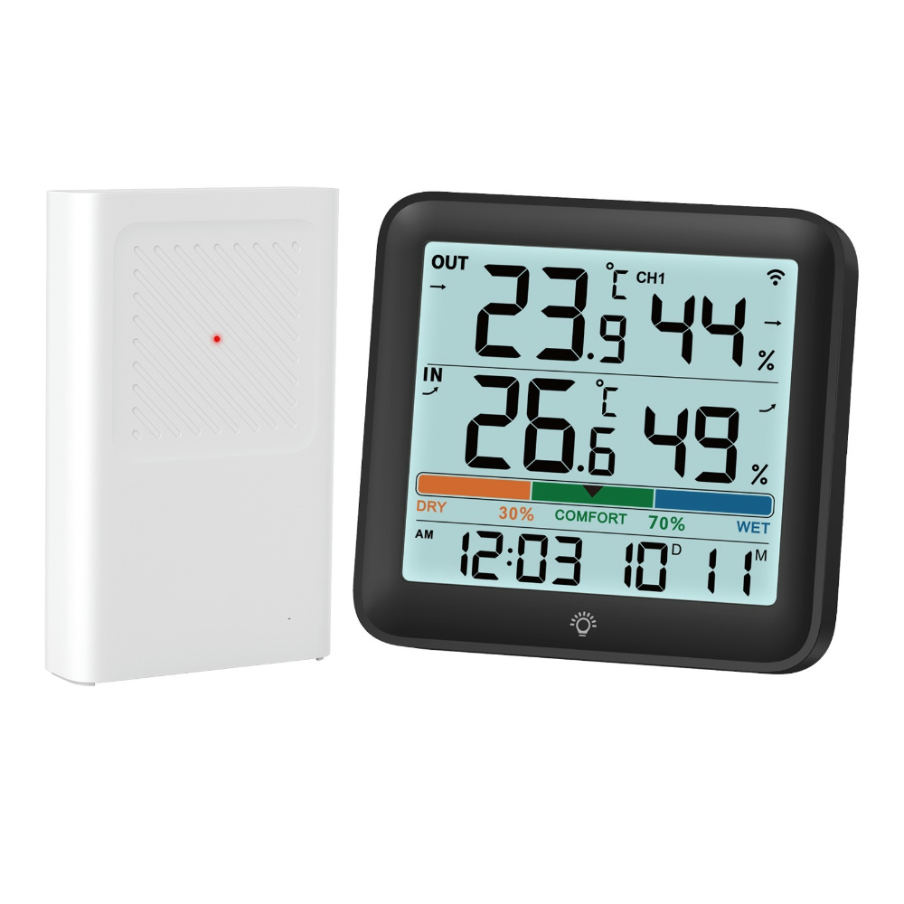 Domowa stacja pogodowa LCD cyfrowy miernik temperatury i wilgotności termometr higrometr temperatura i wilgotność zewnętrzna z czujnikiem