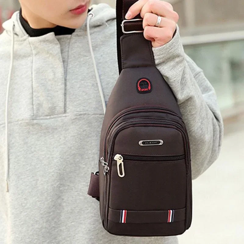 Unisex Canvas Leisure Sports Small Backpack Oxford Cloth One-shoulder Messenger Bag Chest Bag