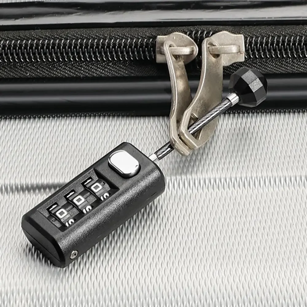 Serratura codificata ripristinabile portatile a 3 cifre Mini Ackpack Serratura con cerniera per borsa da viaggio per dormitorio Lucchetto con codice Serrature antifurto