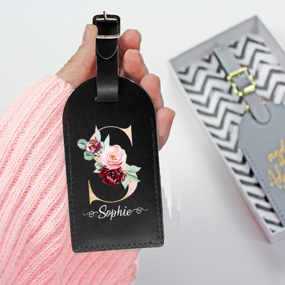 ส่วนบุคคลจดหมายชื่อหนังกระเป๋าเดินทางป้ายกระเป๋าเดินทางแท็กสัมภาระ Travel Accessorie วันเกิดงานแต่งงานของขวัญเพื่อนเจ้าสาว