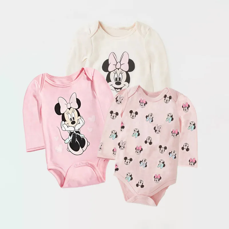 Monos estampados para bebé, monos bonitos, ropa de una pieza para recién nacido, primavera y verano, 3 uds.