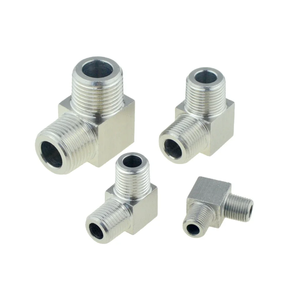 Accesorio de tubería de acero inoxidable 304, codo en T de 4 vías 1/8 1/4 3/8 1/2, rosca macho hembra, conector acoplador adaptador de aire de alta presión