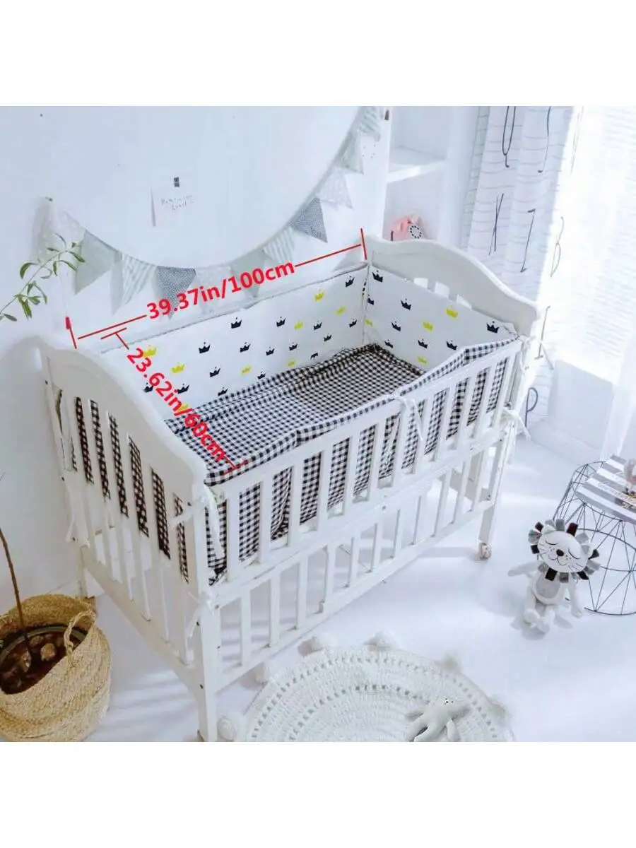 กันชนเด็ก Chichonera Crib COT Protector ทารกผ้าฝ้ายเด็กเตียงอุปสรรคทารกแรกเกิดรอบเบาะ Braid Cunas Para El Bebe