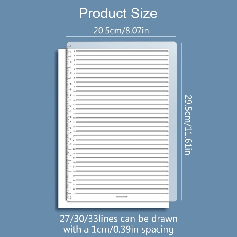 Straight Line Stencil Templates Line Drawing Stencil Lettering Guide Templates College Ruled Spacing 27/30/33 Line Scale