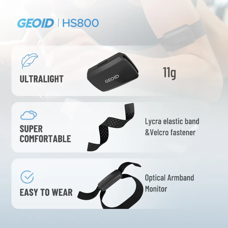 GEOID brazalete Monitor de ritmo cardíaco HS800 HRM rastreador de ejercicios Sensor HR HS500 correa para el pecho ejercicio ciclismo deporte accesorios de Yoga