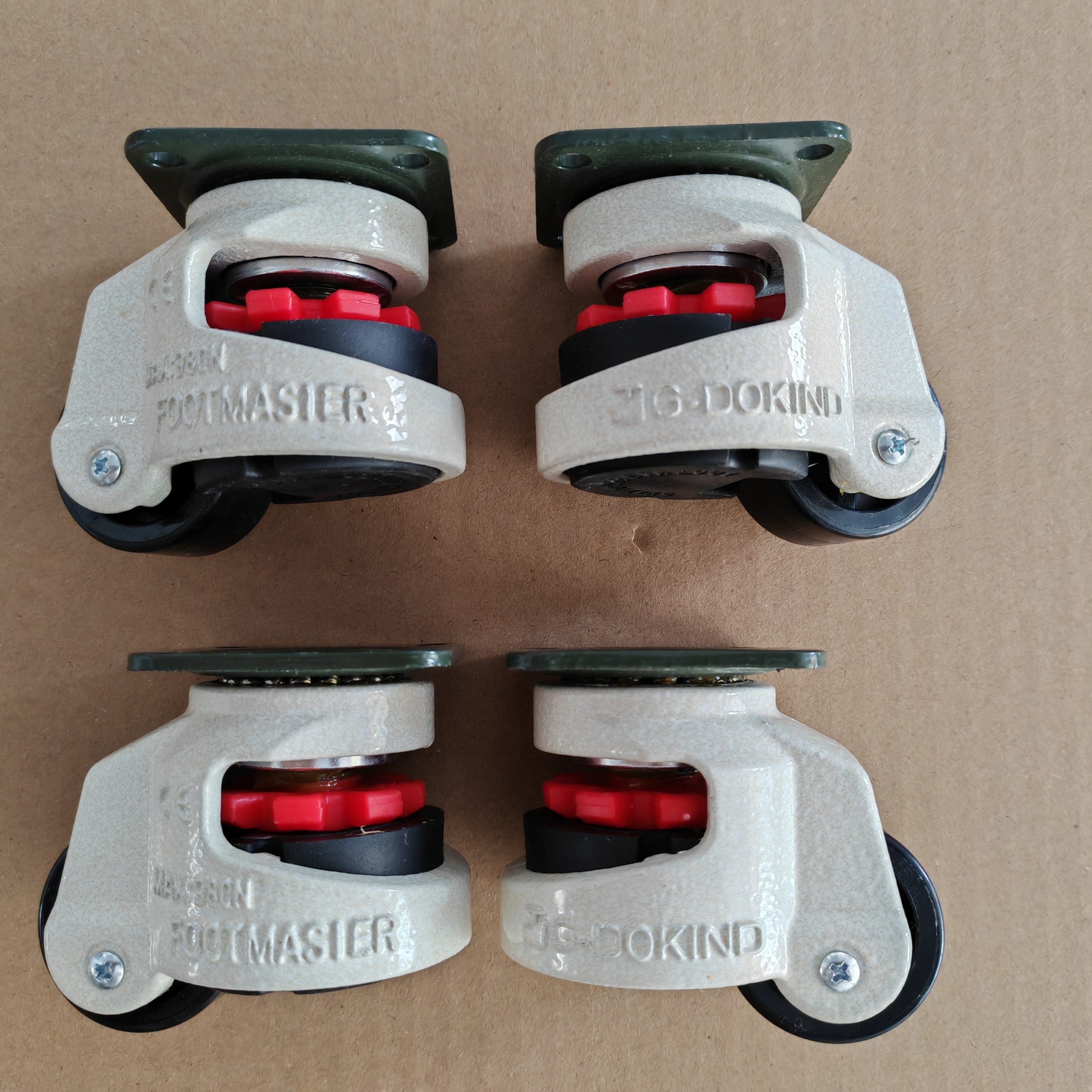 Rodízios giratórios de náilon ajustáveis resistentes 4 peças, carga de 100kg cada, estrutura de liga de alumínio para móveis, cadeiras de escritório, carrinhos, mach