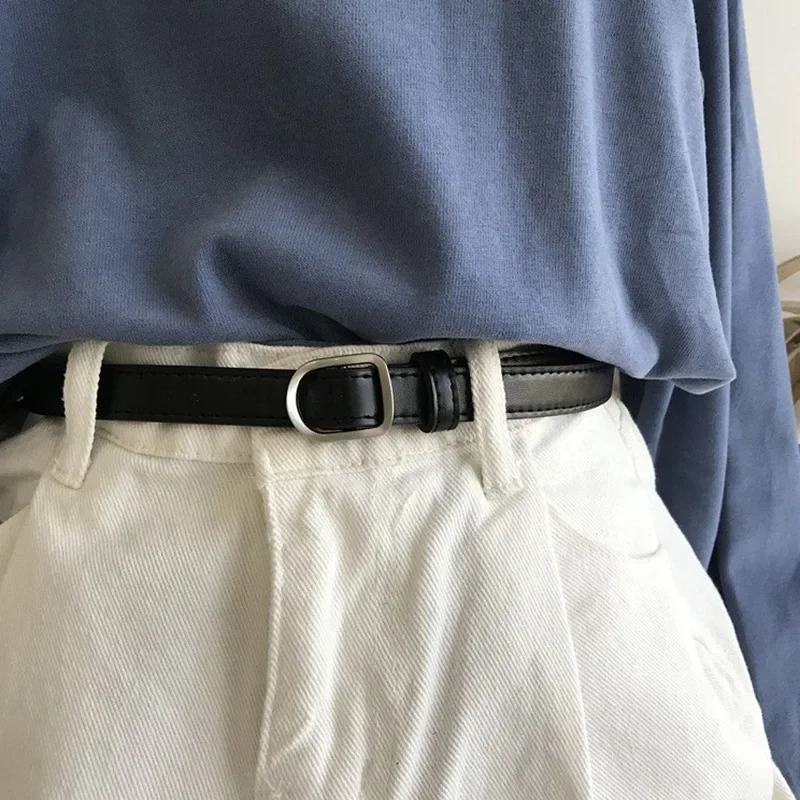 Cinturón de hombre Cinturón de mujer perforado simple informal combinado con pantalones vaqueros Cinturón de hombre Cinturón de cuero Pu
