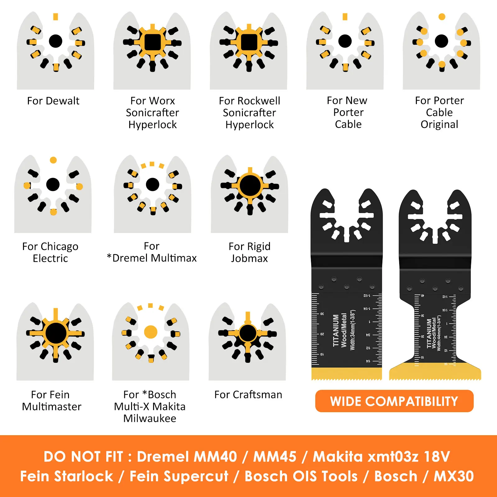 Multi Tool Blades Oscillating Saw Blade Multi-Function Saw Saw Blade Renovator Multi Cutter Blade For Wood Metal Plastic Cutting