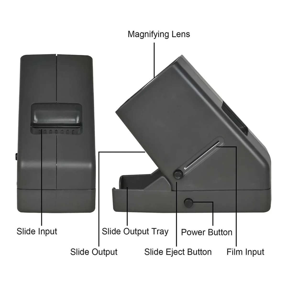 BABQ 35mm Slide Viewer, 3X ขยาย, USB ขับเคลื่อน/การทํางานของแบตเตอรี่-สําหรับ 35mm Daylight Film Slide และ Negative Viewer