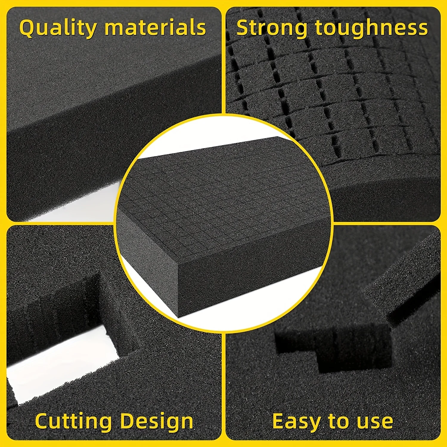 4 PCS Pick Apart Foam Insert, Pick and Pluck Foam, Pluck Pre Cube Sheet Foam with Bottom Use for Board Game Box Cases Storage