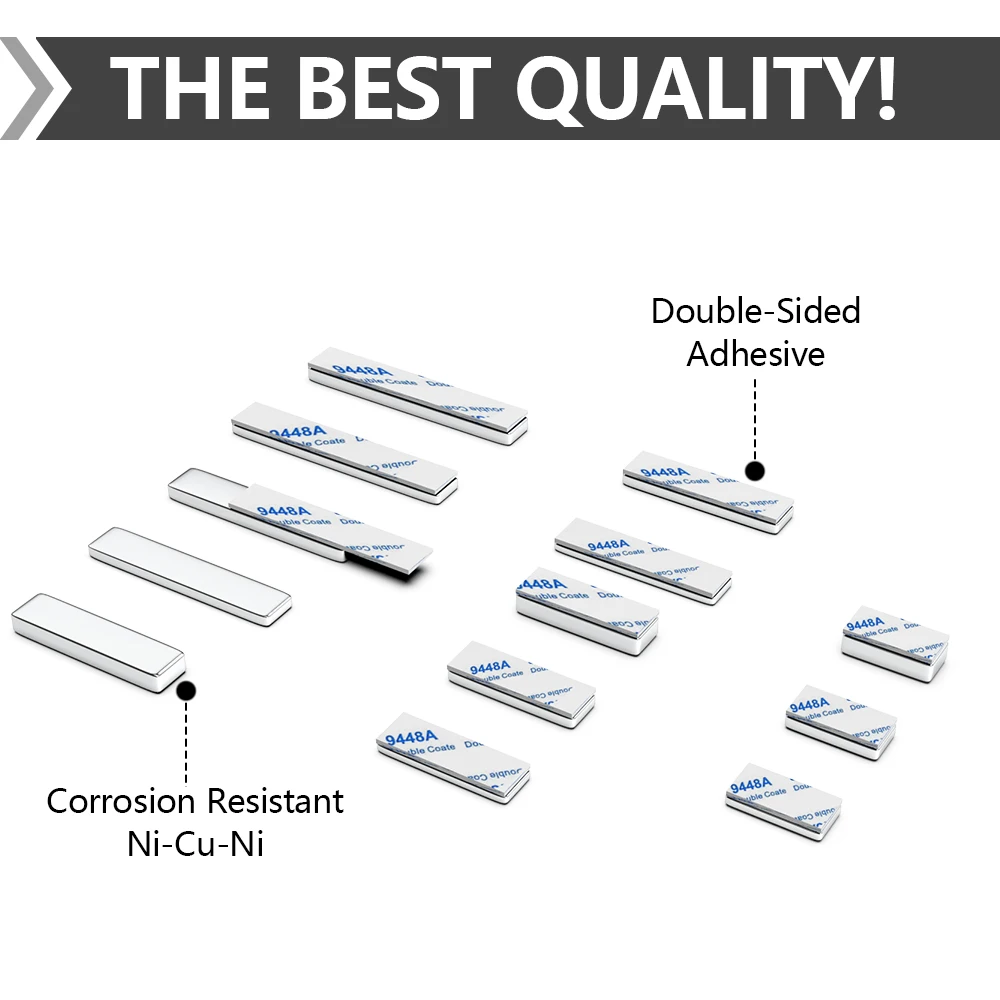 Super Strong Block Magnets With Double-sided Adhesive Sheet Powerful Magnets for Fridge, DIY, Craft, and Office Magnets