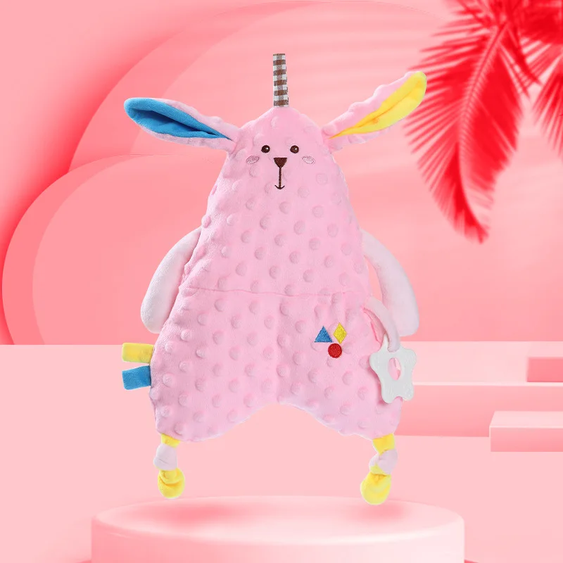 赤ちゃんのためのなだめるようなぬいぐるみ,なだめるような人形,寝台人形,ピンクのおもちゃ,0〜1歳